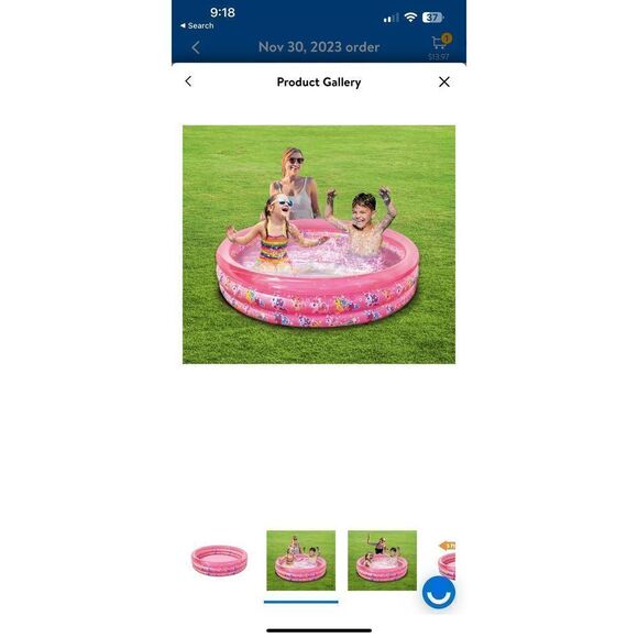 Play Day 3 Ring Unicorn Pool, Pink - Picture 5 of 5